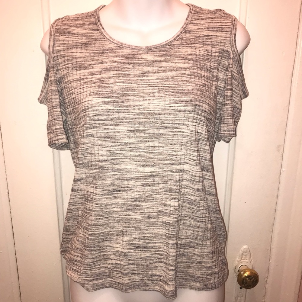 H&M • Ribbed Open Shoulder Top • M